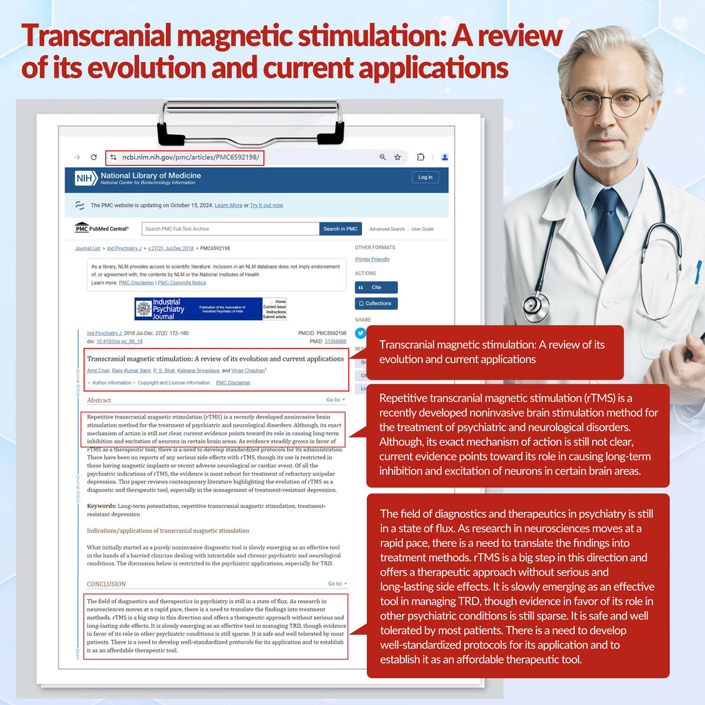 ZJKC TMS Treatment for Depression Parkinson's Deep Brain Memory Enhancement And Brain Stimulation Reduce Long Term Nerve Damage