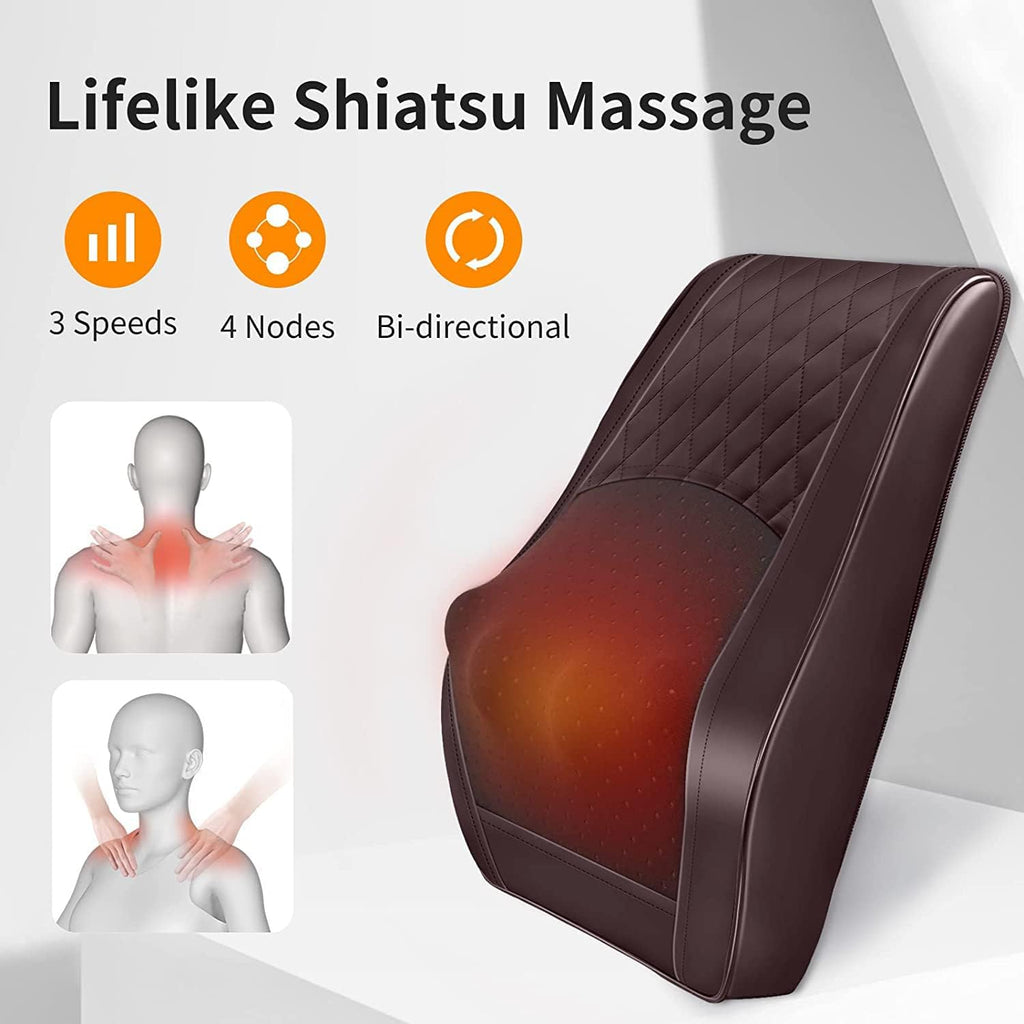 Boriwat™ Deep-Relief Neck & Back Massager — Shiatsu Kneading Massage with Soothing Heat for Instant Comfort & Daily Stress Relief