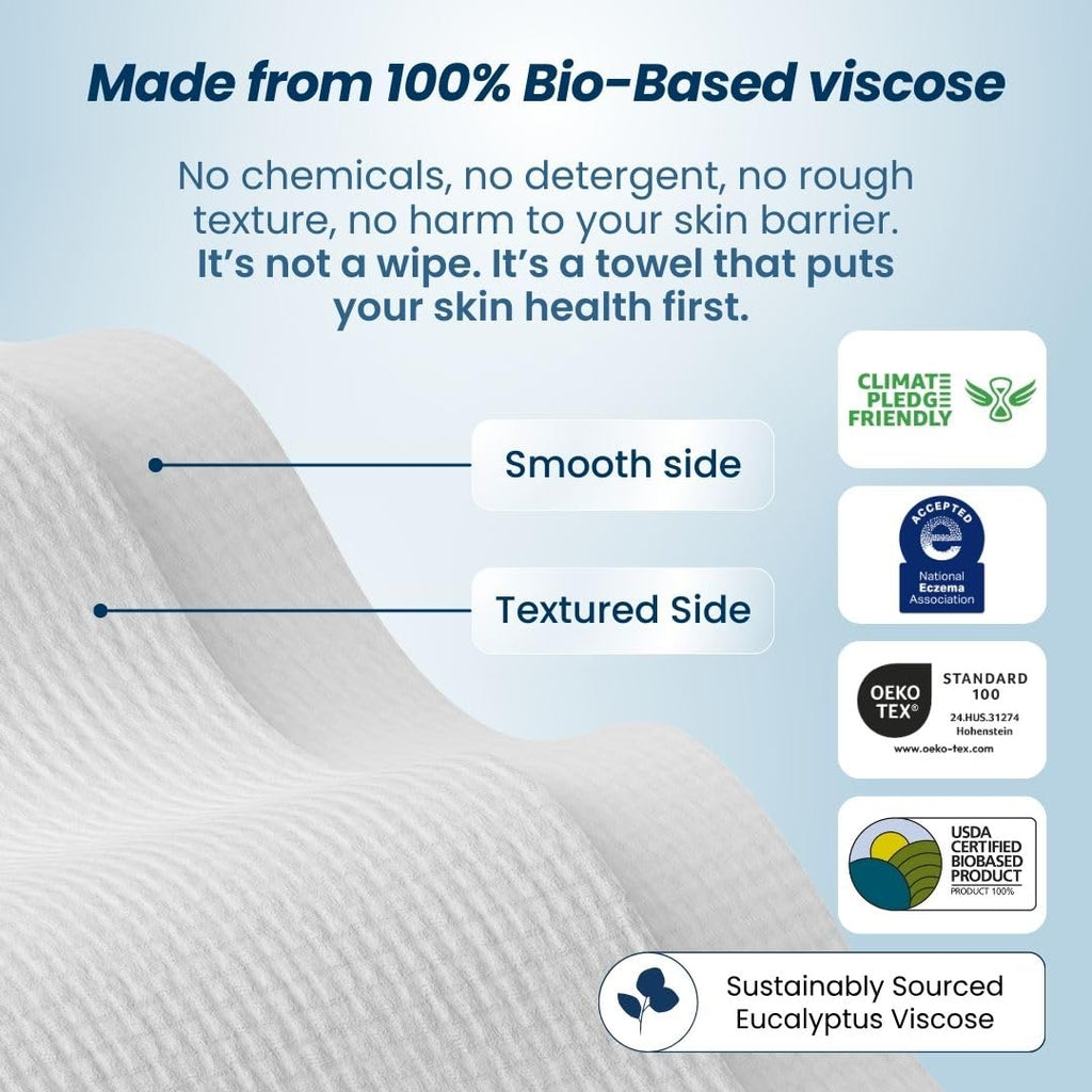 Clean Skin Club Clean Towels XL™, 100% USDA Biobased Face Towel