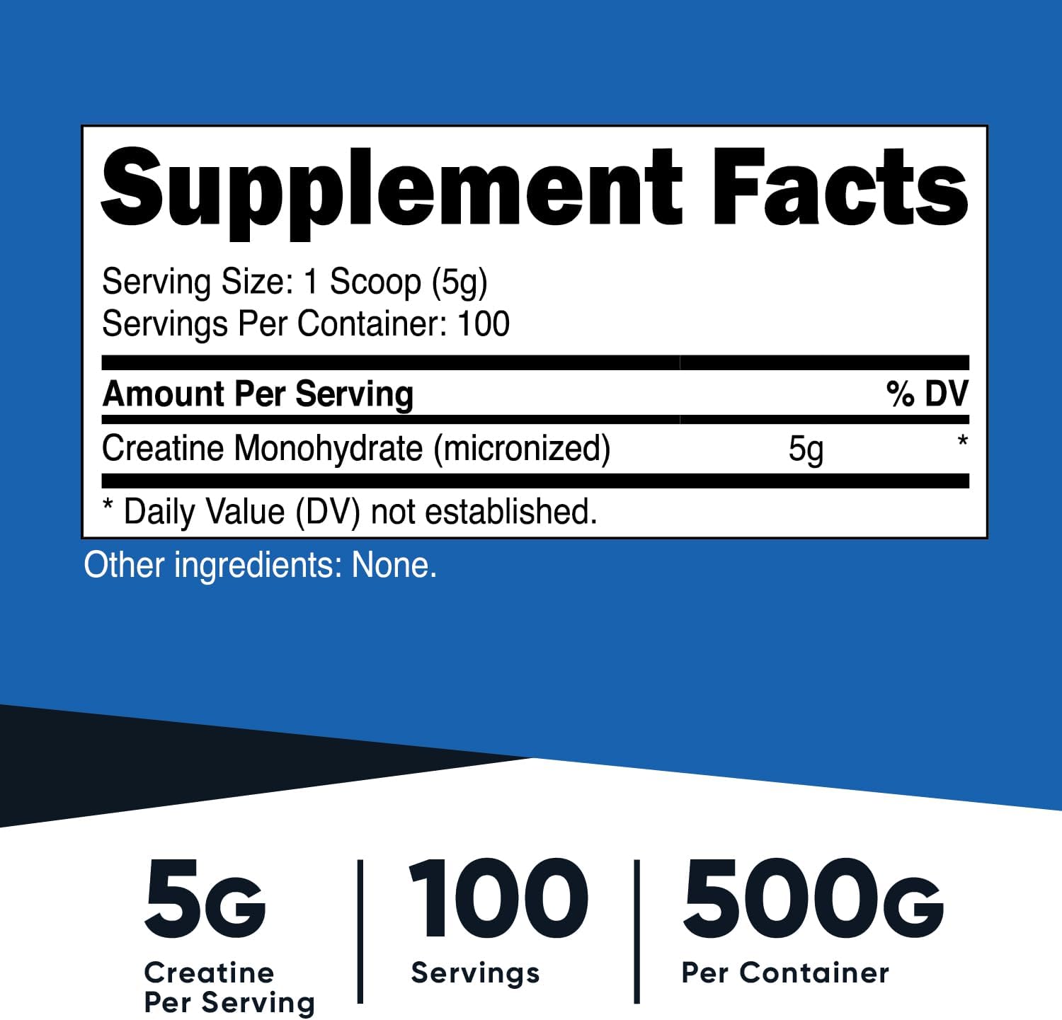 Nutricost Creatine Monohydrate Micronized Powder 500G, 5000mg Per Serv (5g) - 100 Servings, 17.9 Oz