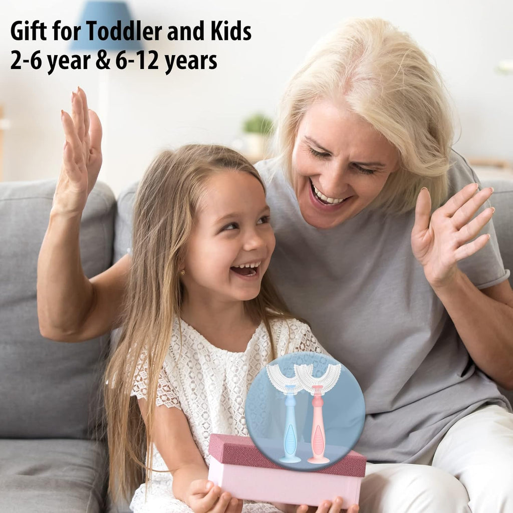 U-Shaped Kids Toothbrush – 3-Pack Soft Silicone, 360° Clean (Ages 6-12)