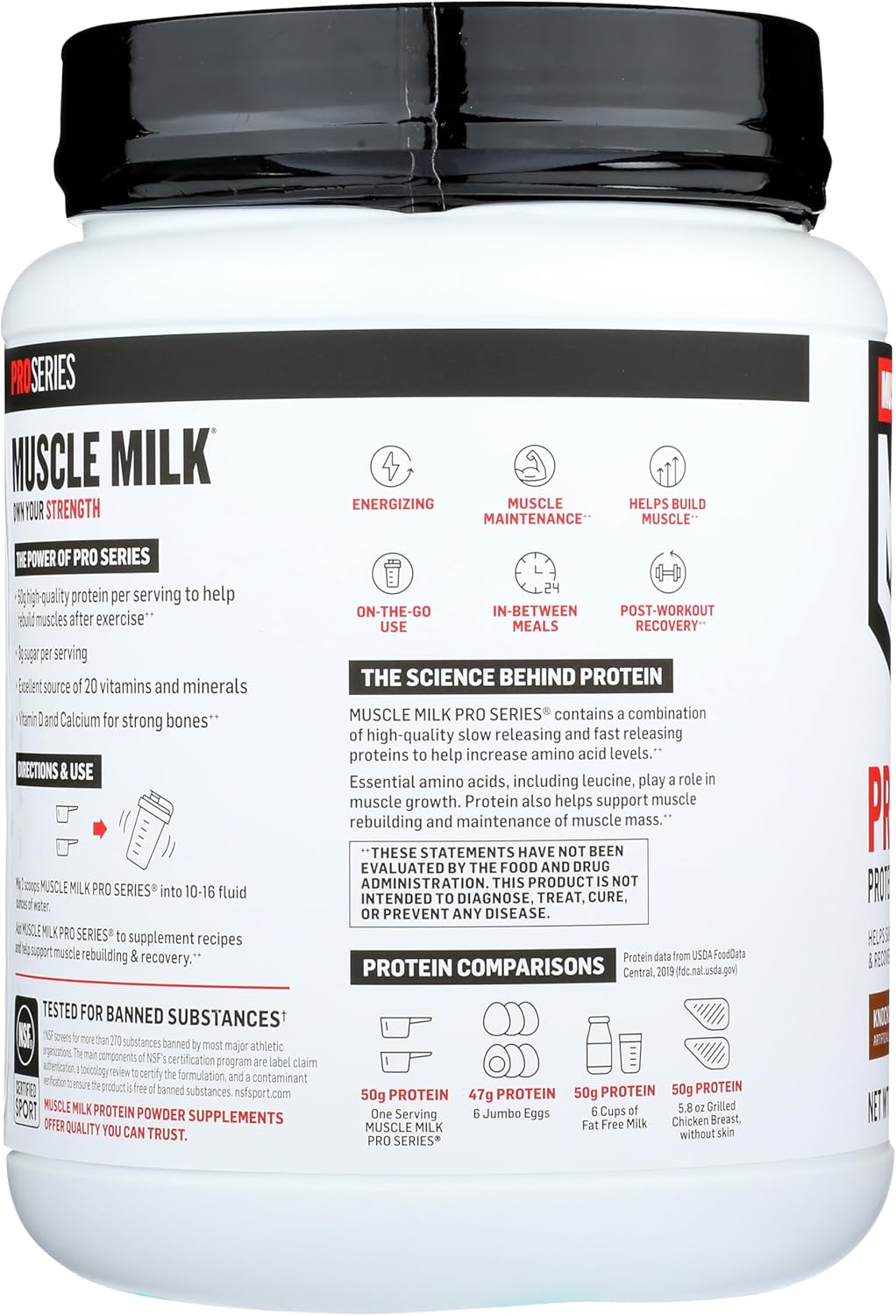 Muscle Mlk Pro Series 50 Knockout Chocolate Protein Powder, 2 Pounds