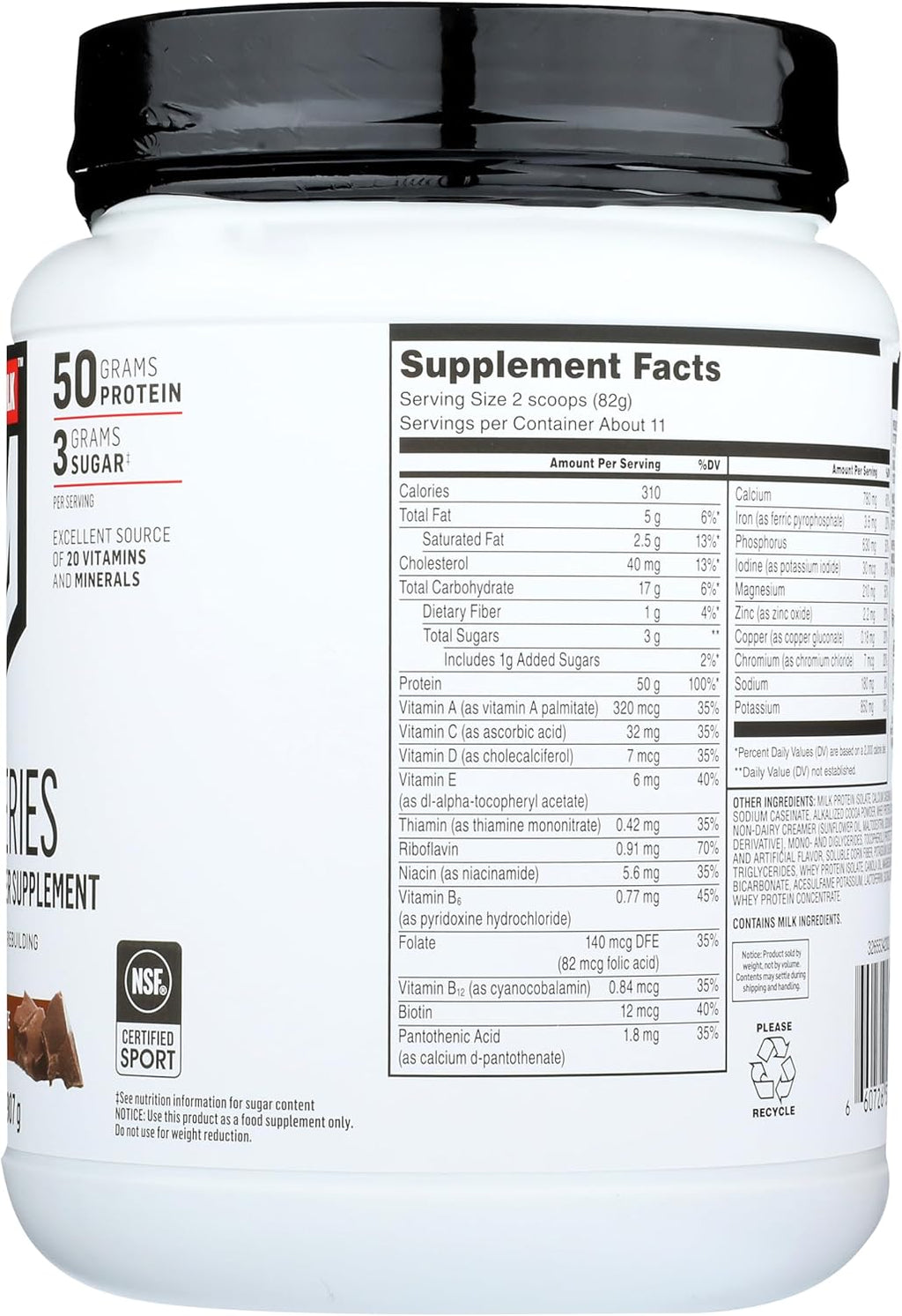 Muscle Mlk Pro Series 50 Knockout Chocolate Protein Powder, 2 Pounds