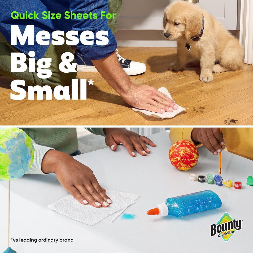 Bounty Quick Size Paper Towels – 8 Family Rolls (Equals 20 Regular Rolls)