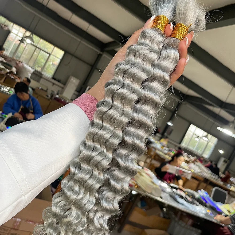 Brazilian Deep Wave Braiding Hair – 14” Boho Braids, 2 Bundles