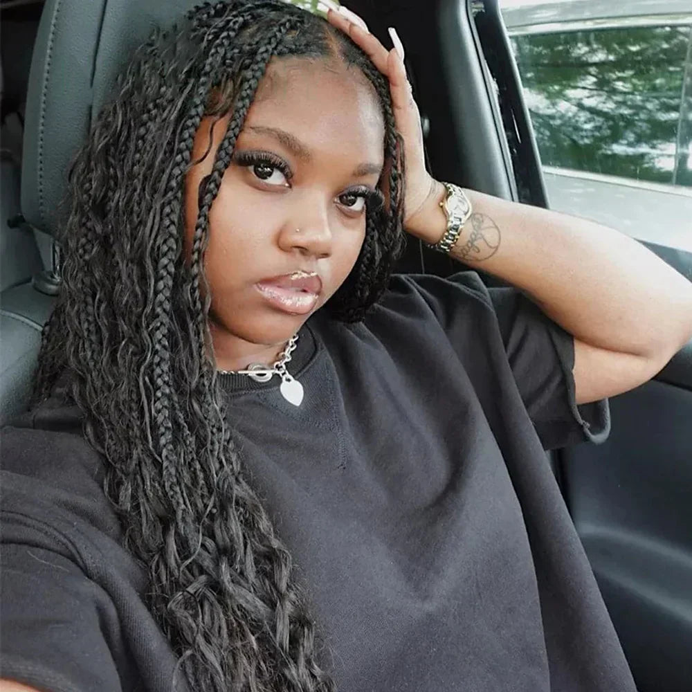 Brazilian Deep Wave Braiding Hair – 14” Boho Braids, 2 Bundles